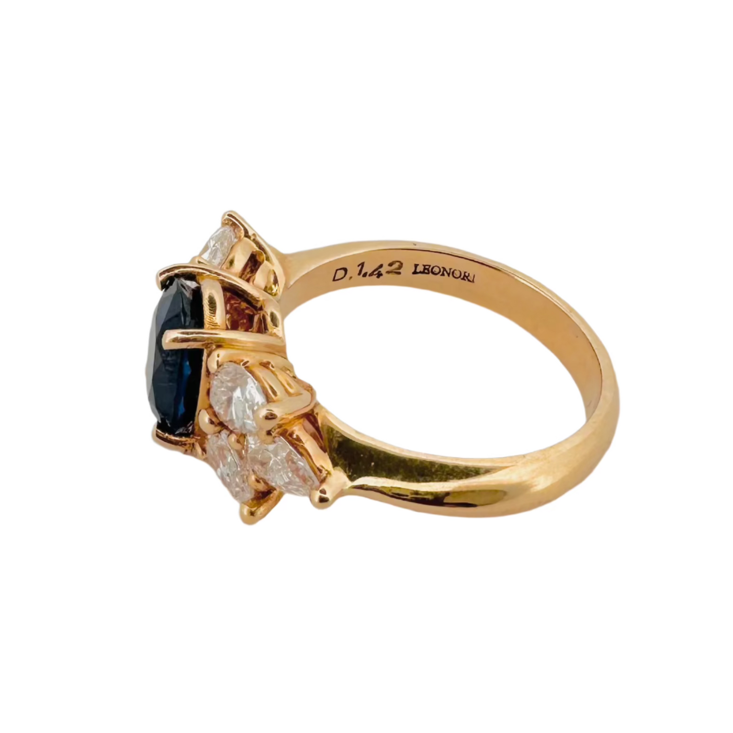 Bague Jarretière en or rose, saphir et diamant