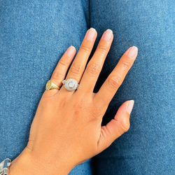 Bague Dôme Art déco en platine et diamant