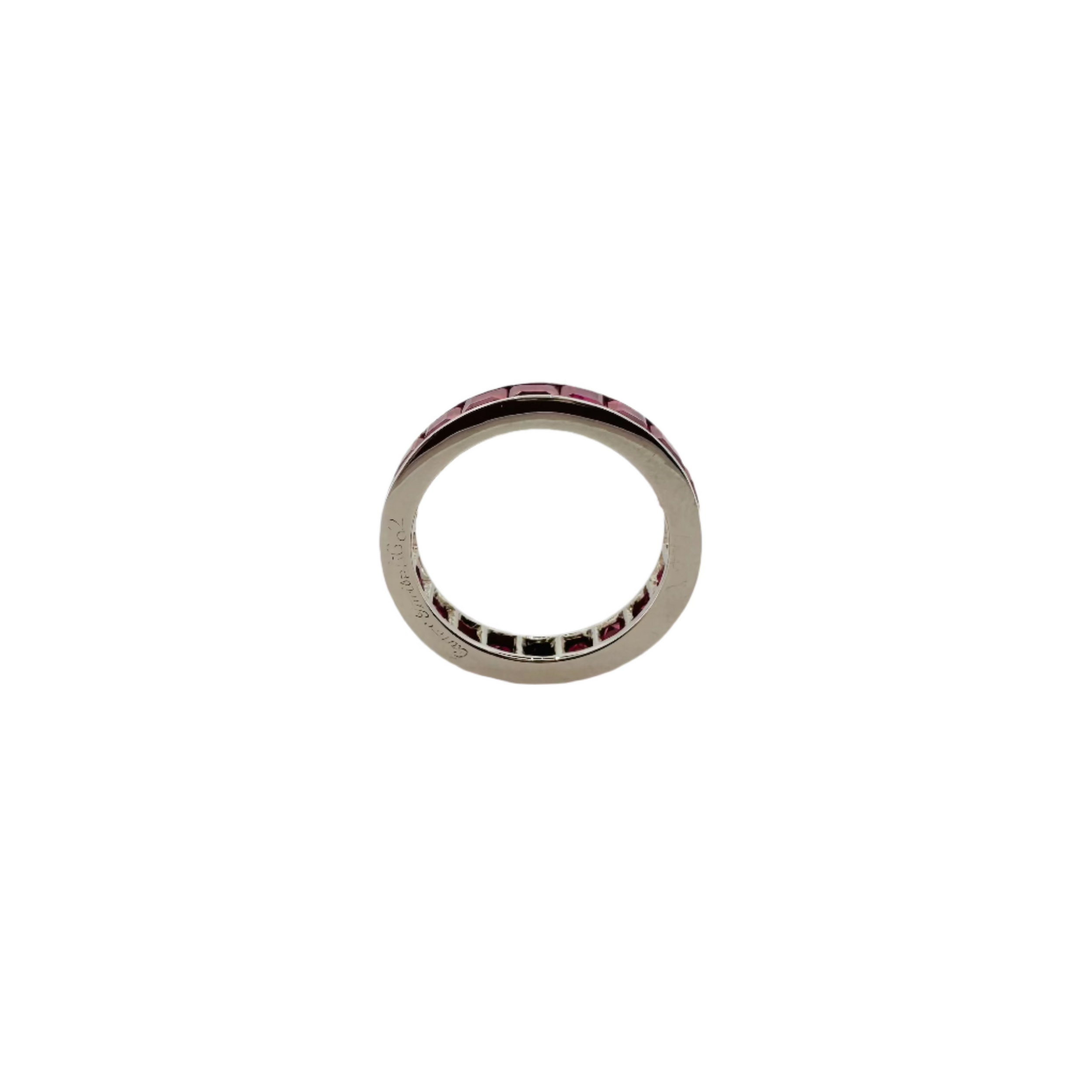Bague Alliance CARTIER en platine et rubis