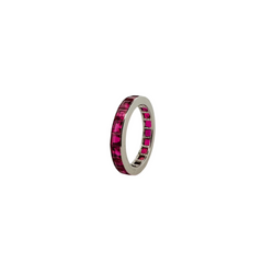 Bague Alliance CARTIER en platine et rubis