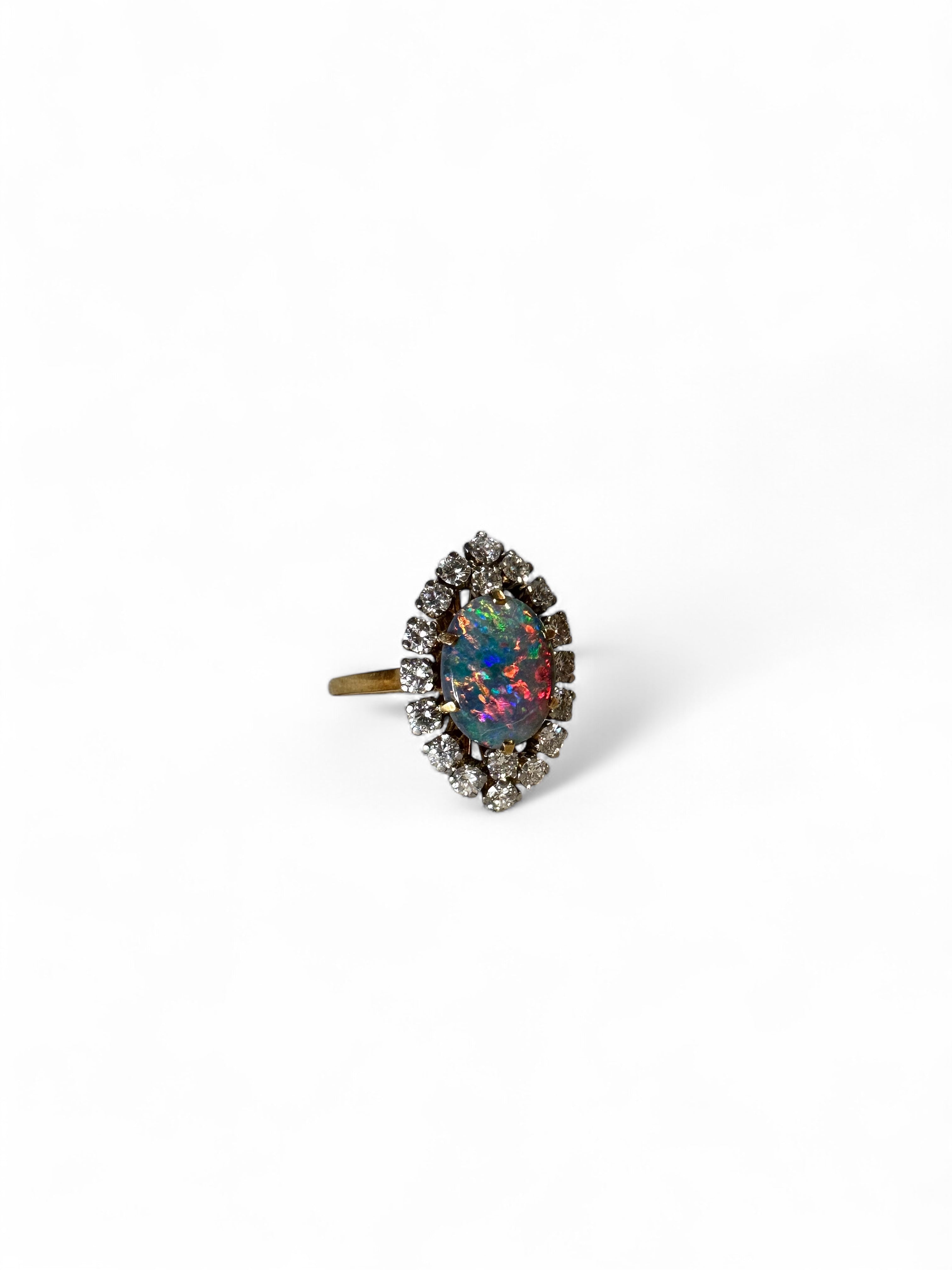 Bague marquise opale