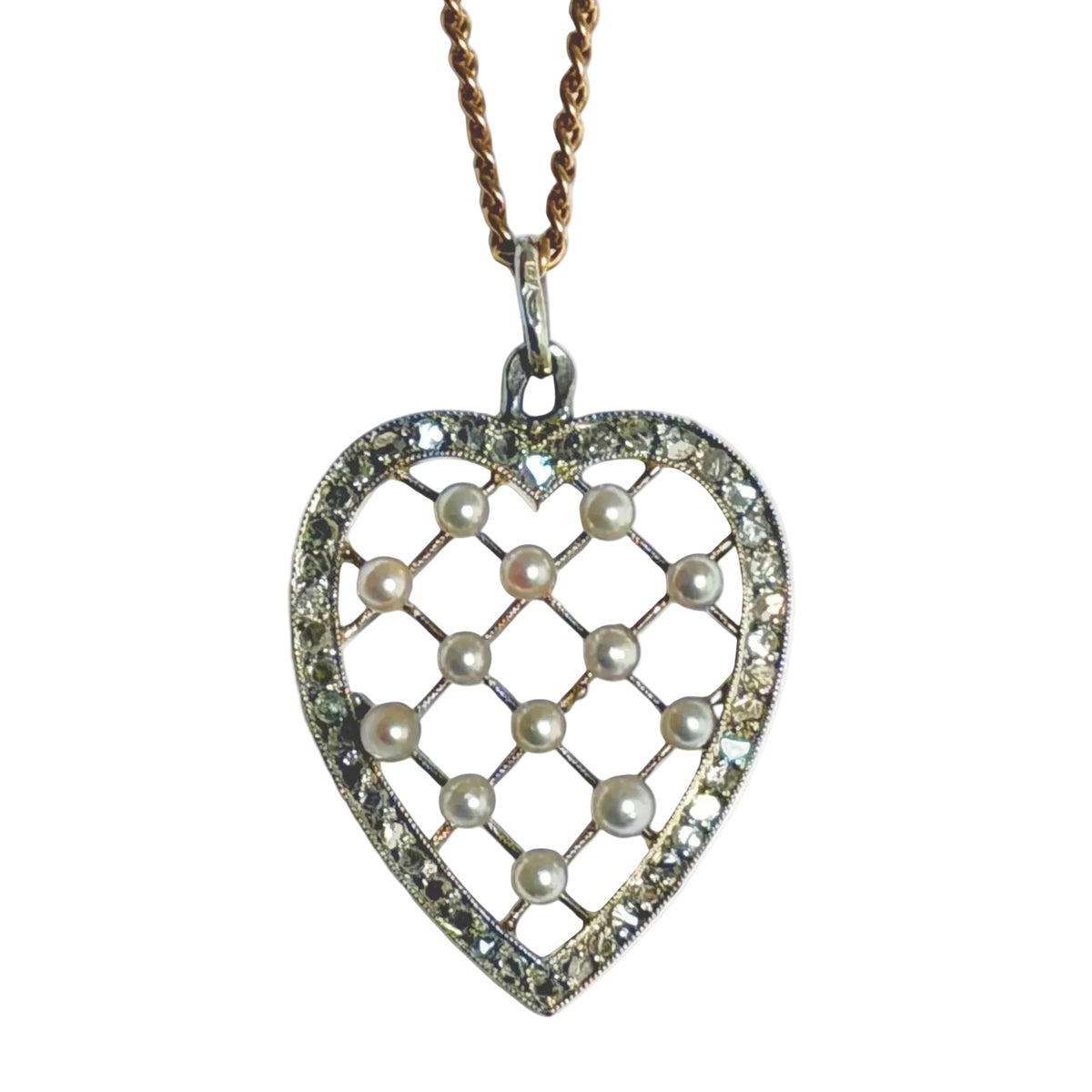 Pendentif coeur et perles