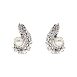 Boucles d'oreilles Or blanc Perle