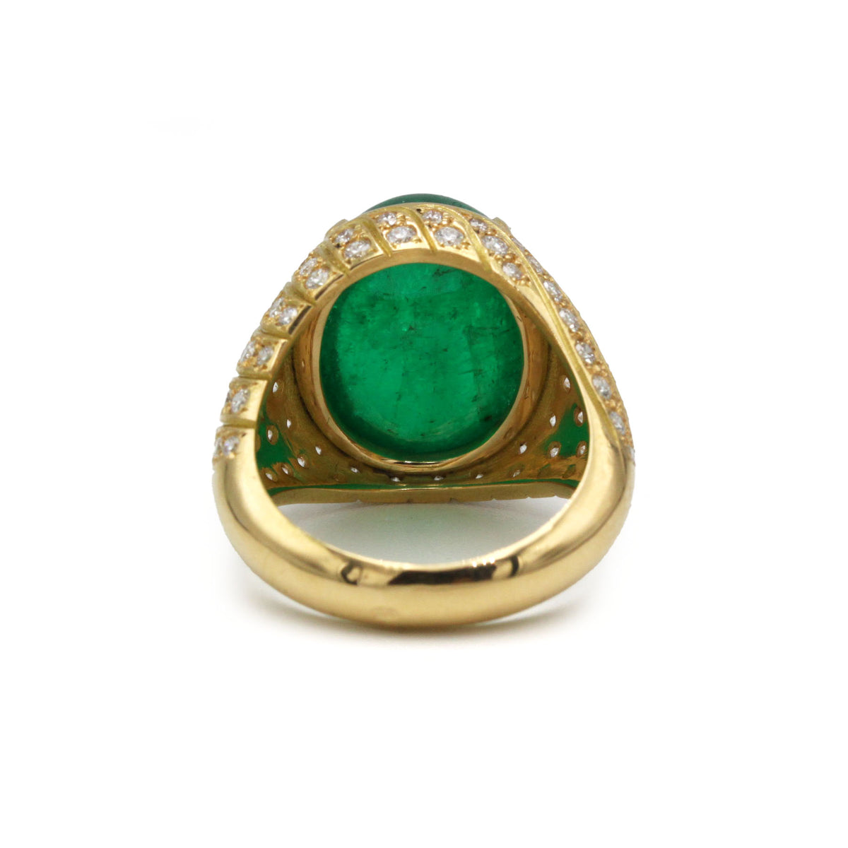Bague Dôme en or jaune, émeraude et diamants