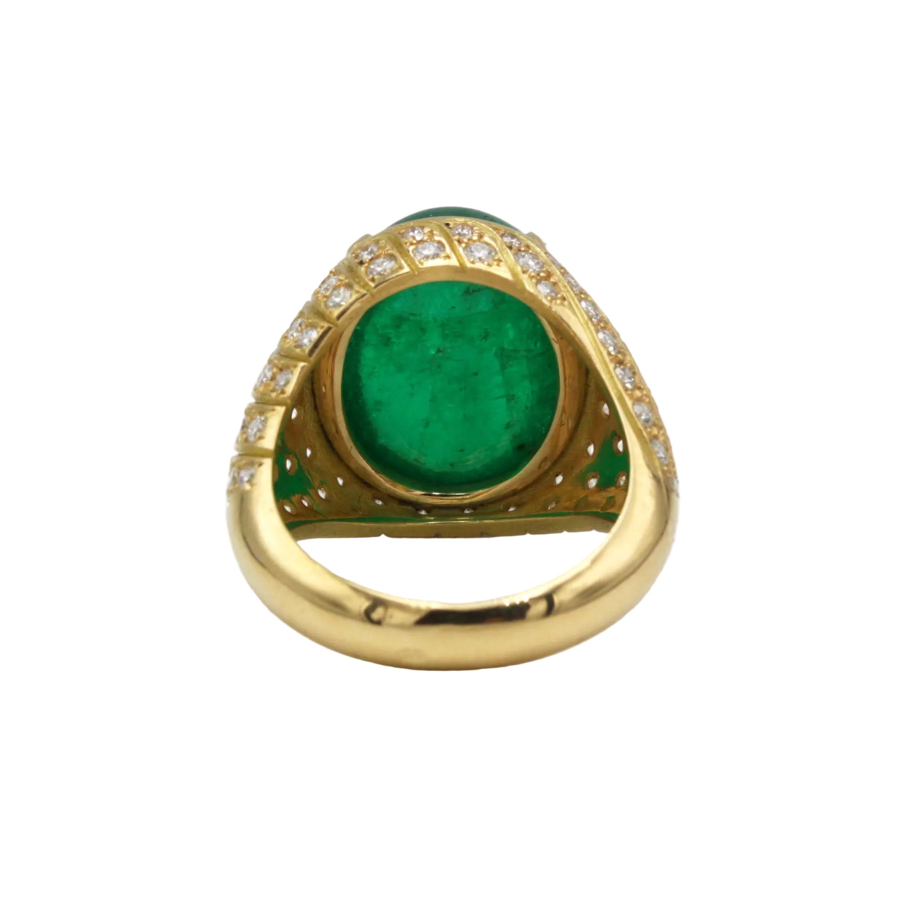 Bague Dôme en or jaune, émeraude et diamants