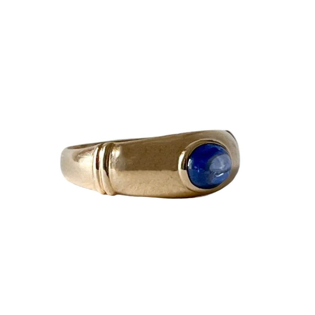 Bague Jonc en or jaune et saphir