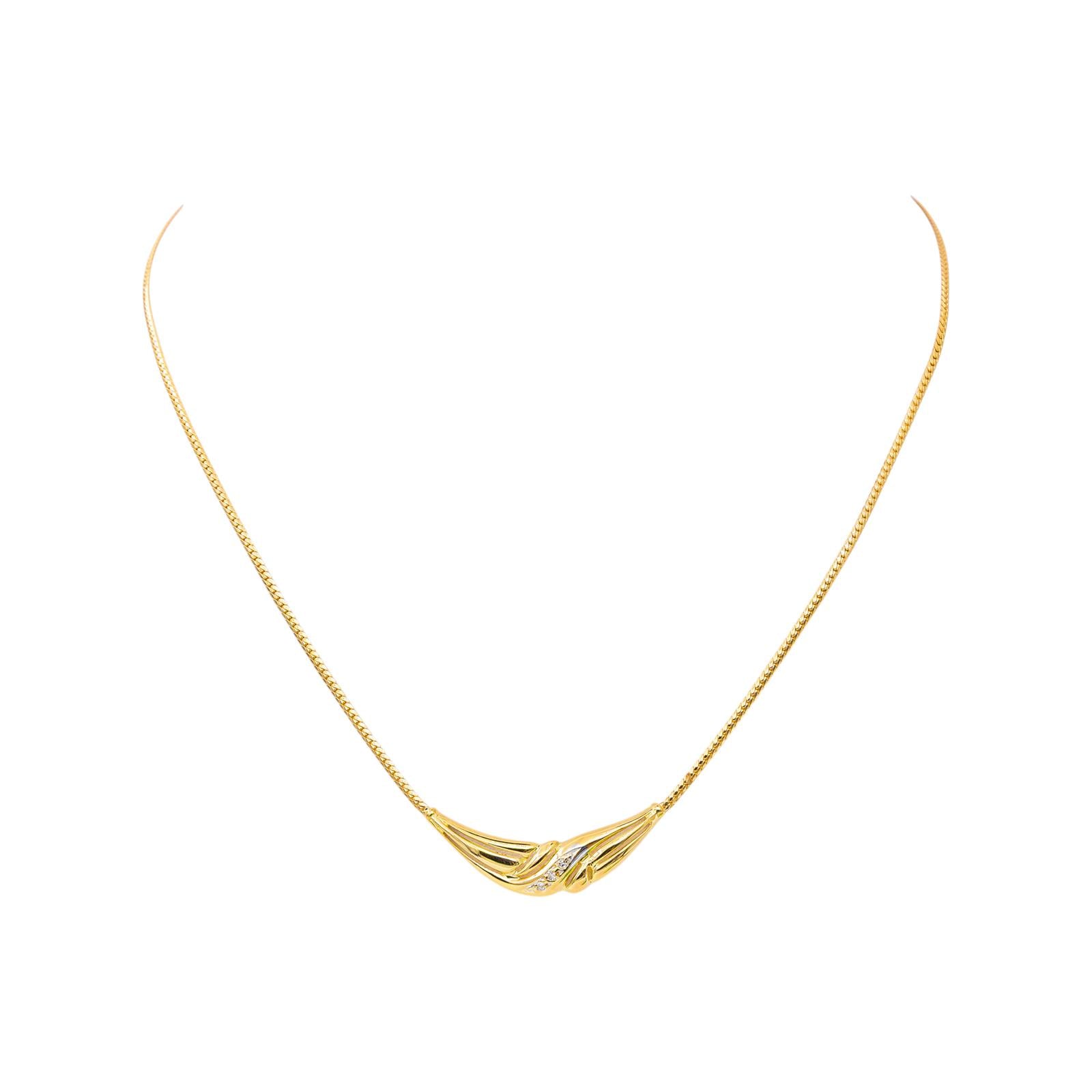 Collier Maille anglaise Or jaune Diamant