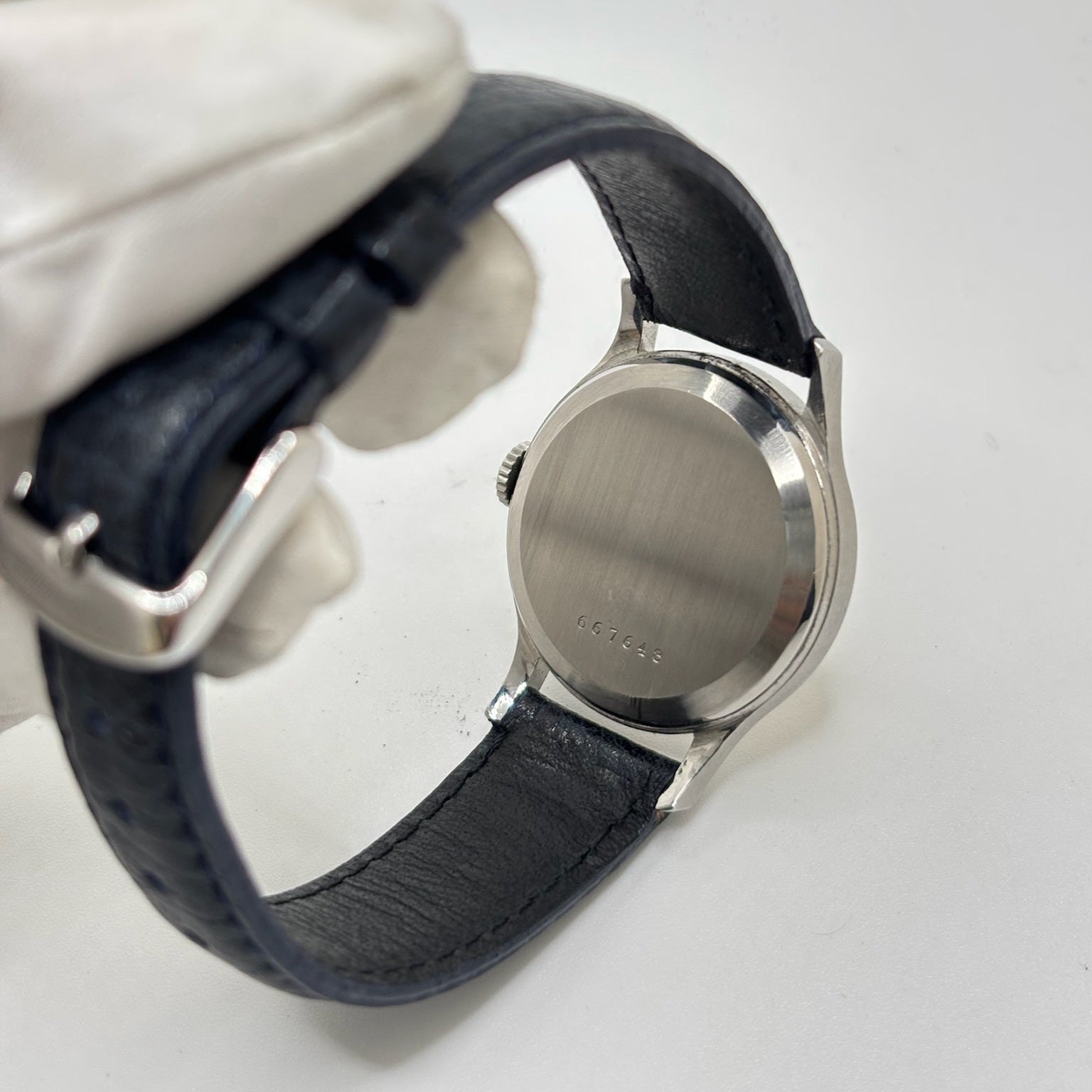 Montre JAEGER-LECOULTRE en acier et cuir