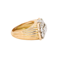 Bague Tank en or jaune et diamants