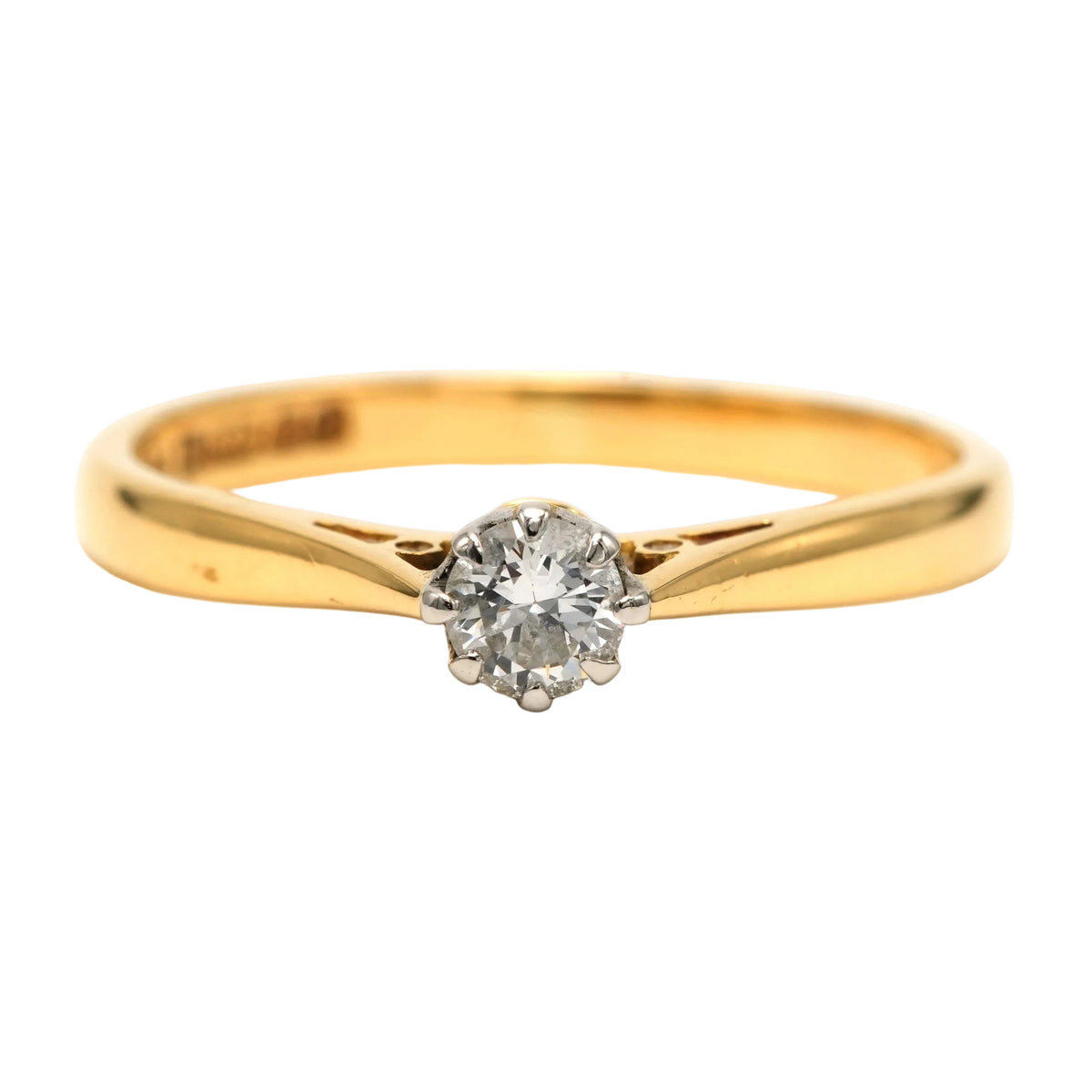 Bague Solitaire en or blanc, or jaune et diamant
