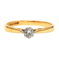 Bague Solitaire en or blanc, or jaune et diamant