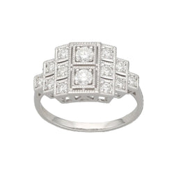 Bague en or blanc et diamants