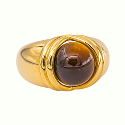 Bague  Dôme Or jaune  Œil de tigre