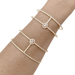 Bracelet Messika, "Glam'Azone", or rose, diamants.