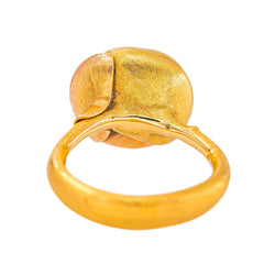 Ole Lynggaard Bague Lotus Or jaune Quartz rose
