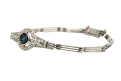 Bracelet en or blanc, saphir et diamants