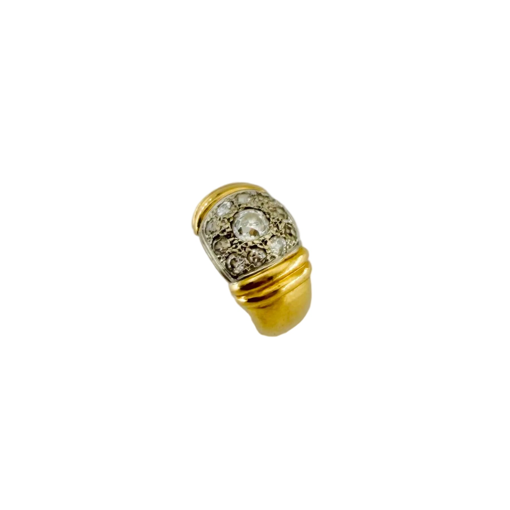 Bague Jonc en or blanc, or jaune et diamants