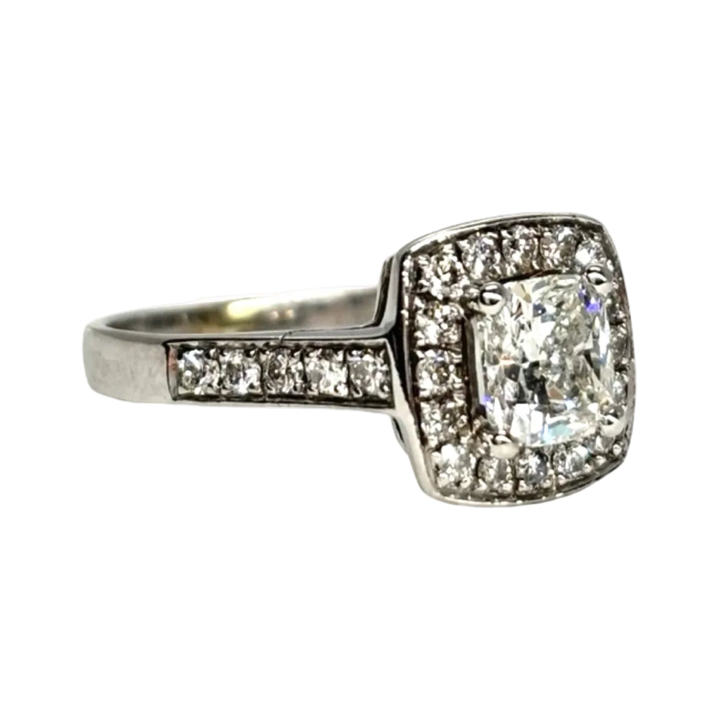 Bague solitaire or blanc et diamants