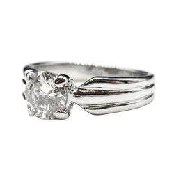Bague Solitaire en or blanc et diamant