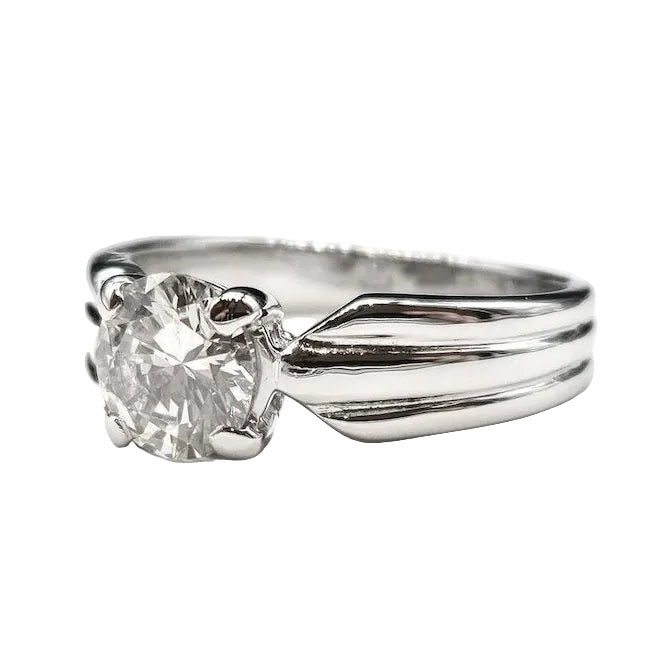 Bague Solitaire en or blanc et diamant