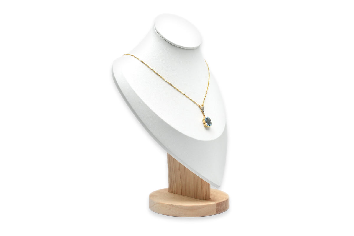 Collier Pendentif en or blanc, or jaune, topaze et diamant