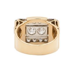 Bague Tank en or rose et diamants