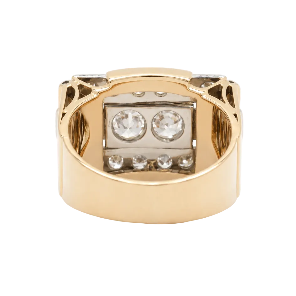Bague Tank en or rose et diamants