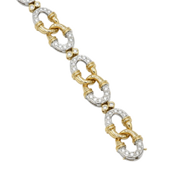 Bracelet Maille en or blanc, or jaune et diamants