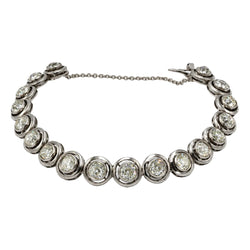 Bracelet en or blanc, argent et diamants
