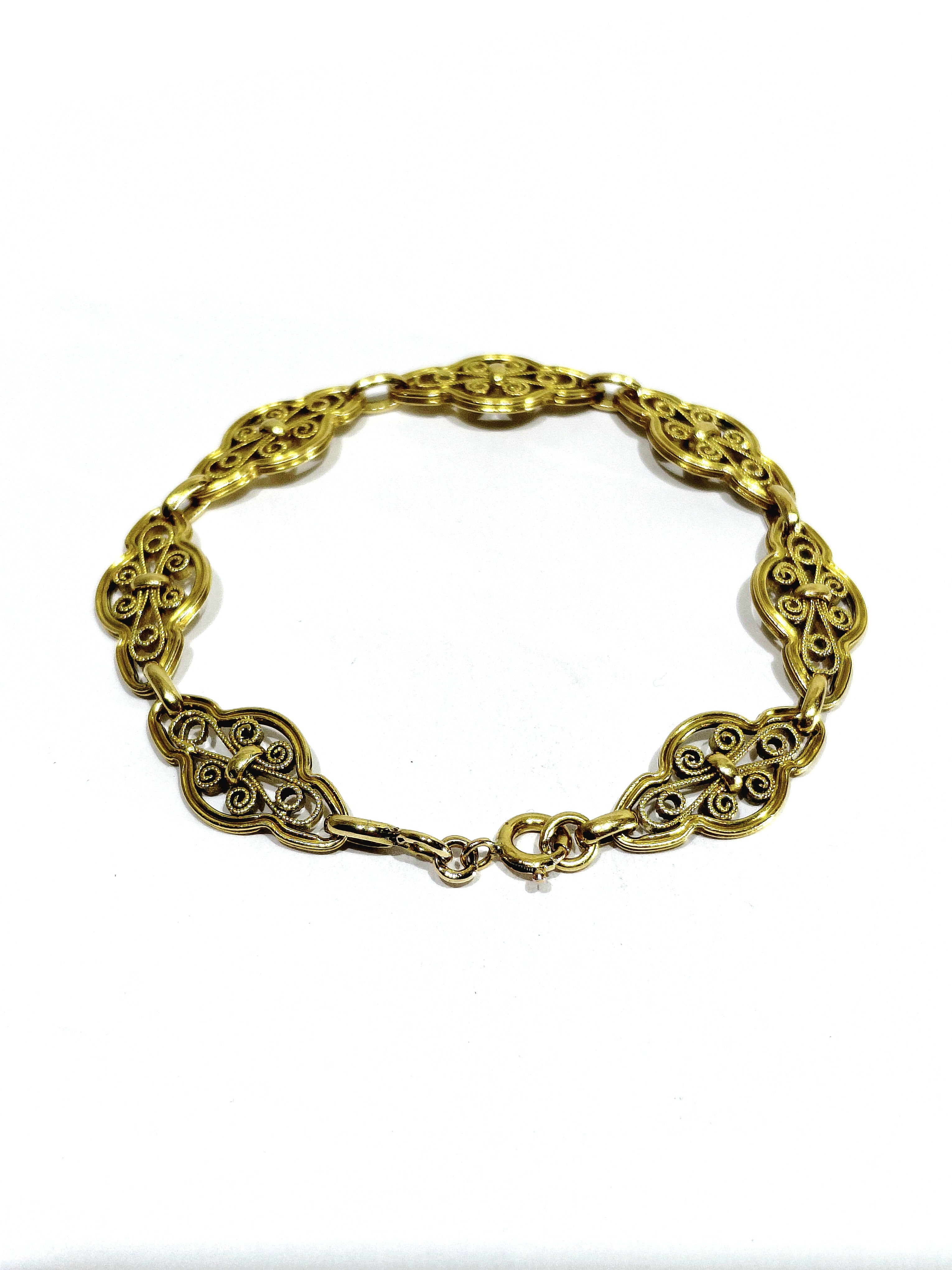 Bracelet en or jaune Art Nouveau / Art Déco