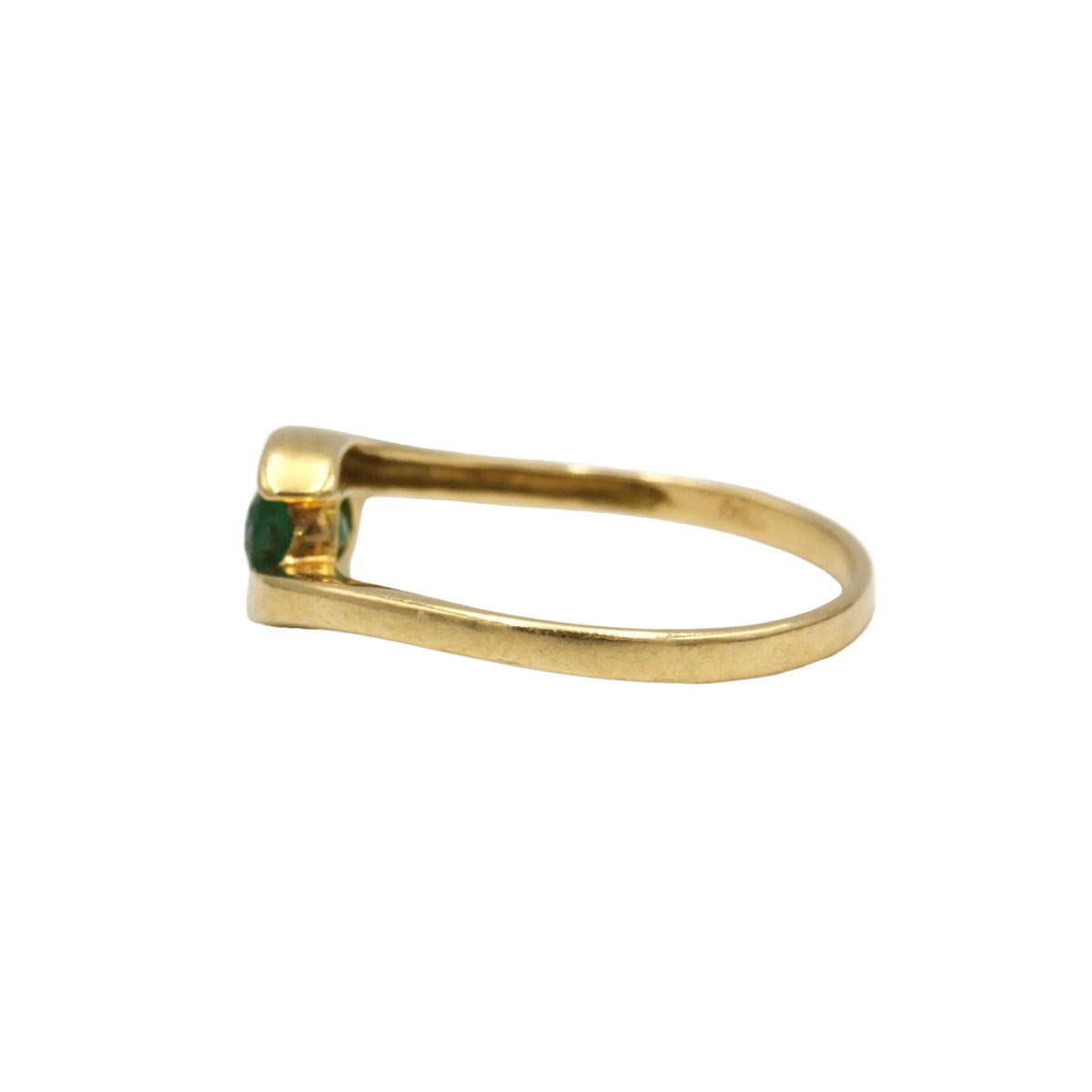 Bague Toi & Moi en or jaune et émeraude