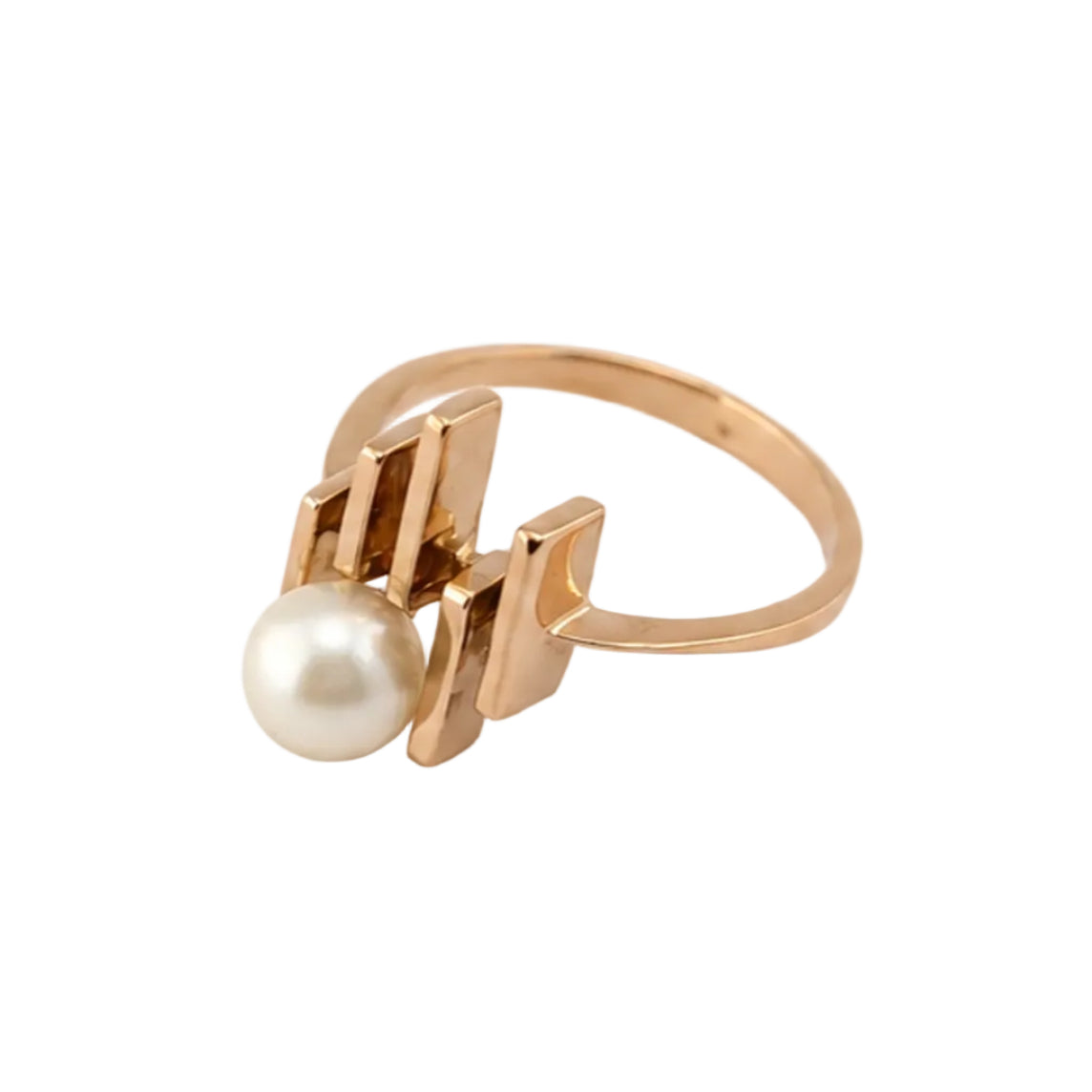 Bague Solitaire en or rose et perle