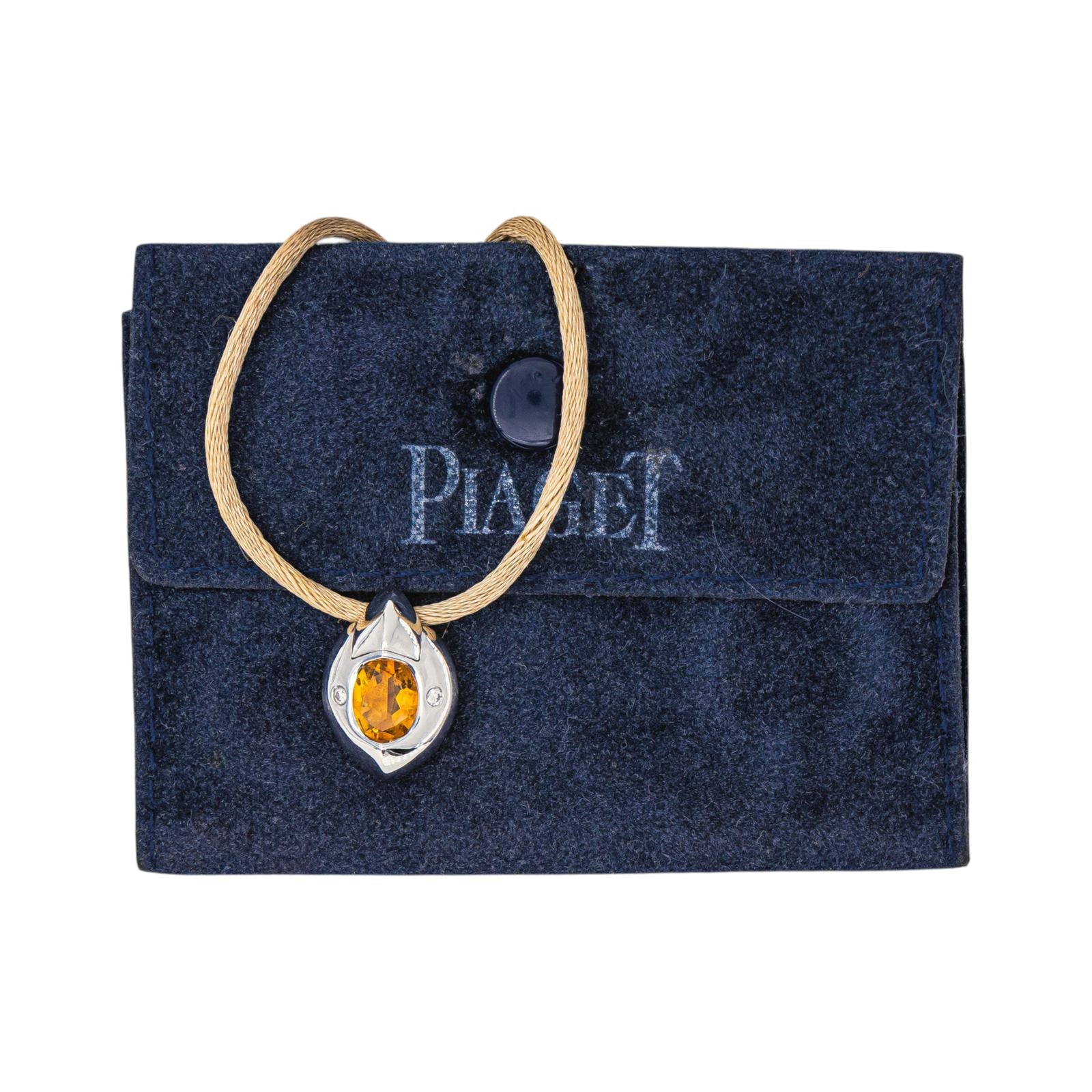 Piaget Collier Pendentif  Or blanc Citrine