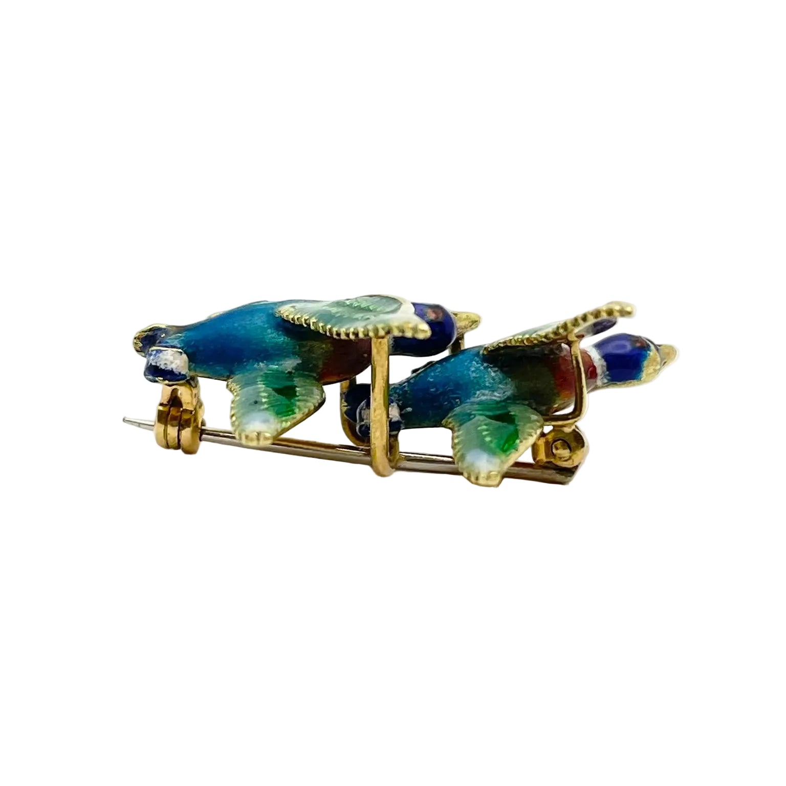 Broche GUCCI en or jaune et émail