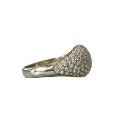 Bague Dôme en or blanc et diamants