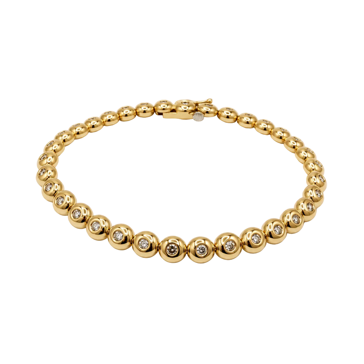 Bracelet Ligne en or jaune et diamants