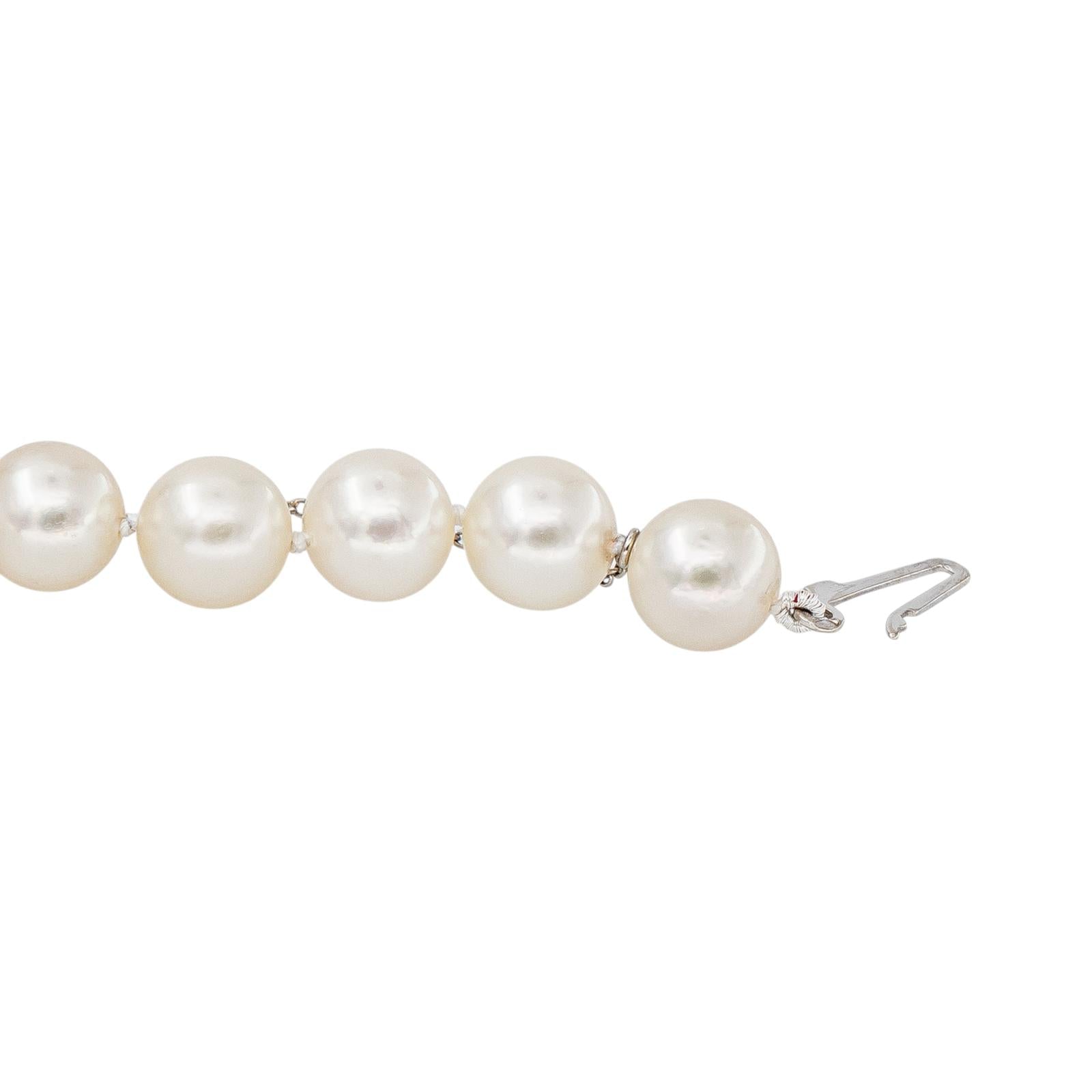 Collier  Or blanc  Perle