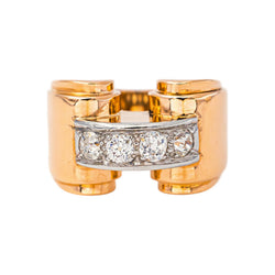 Bague Tank Or jaune Diamant