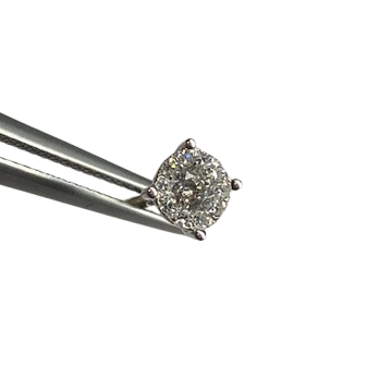 Boucles d'oreilles Puces en or blanc et diamants