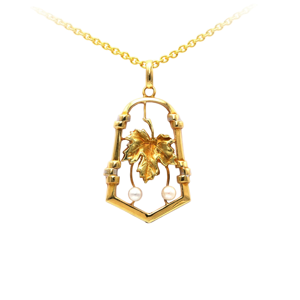Pendentif en or jaune et perles
