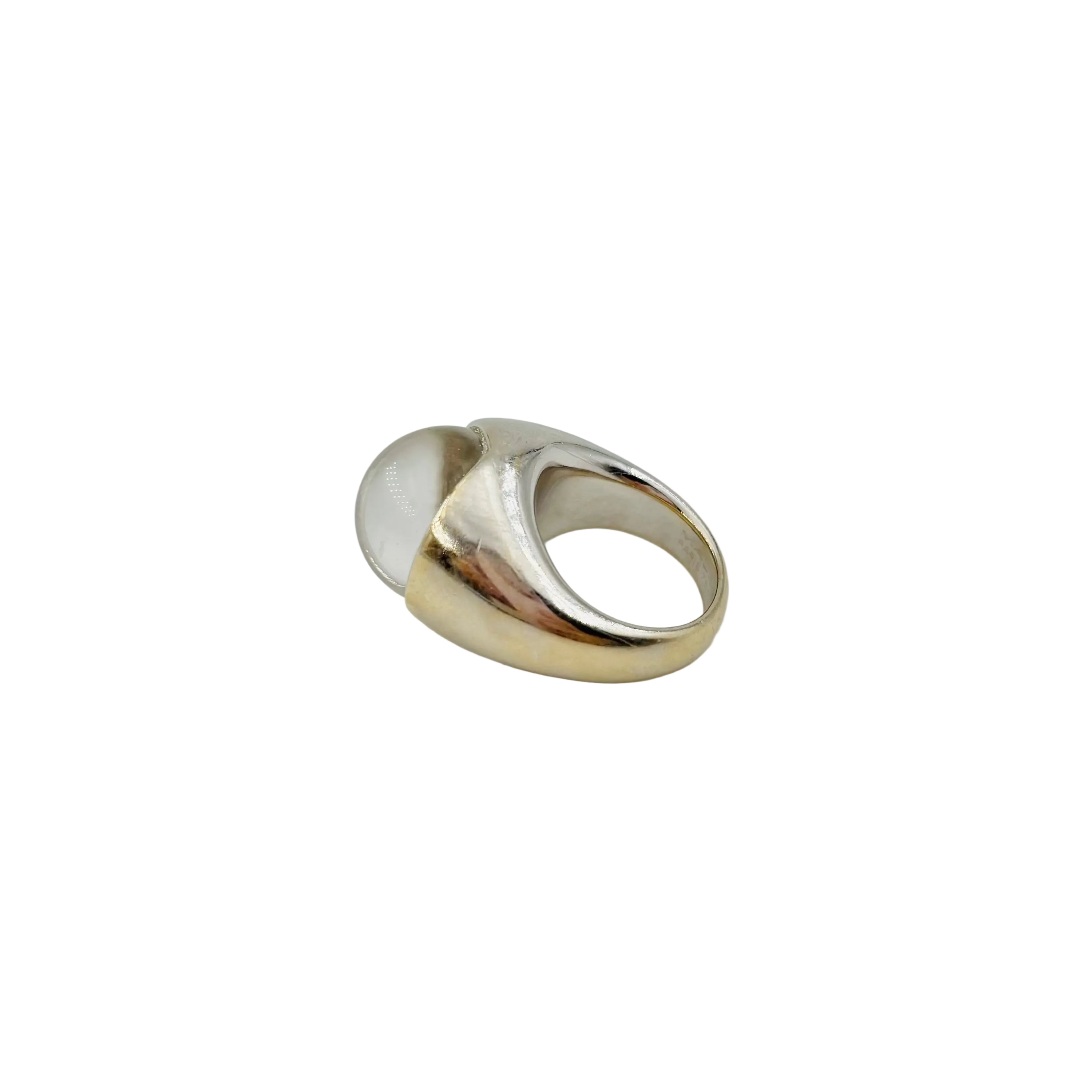 Bague MAUBOUSSIN "Transparence" en or blanc, cristal de roche et diamant