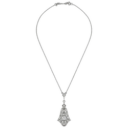 Collier Pendentif en or blanc et diamants