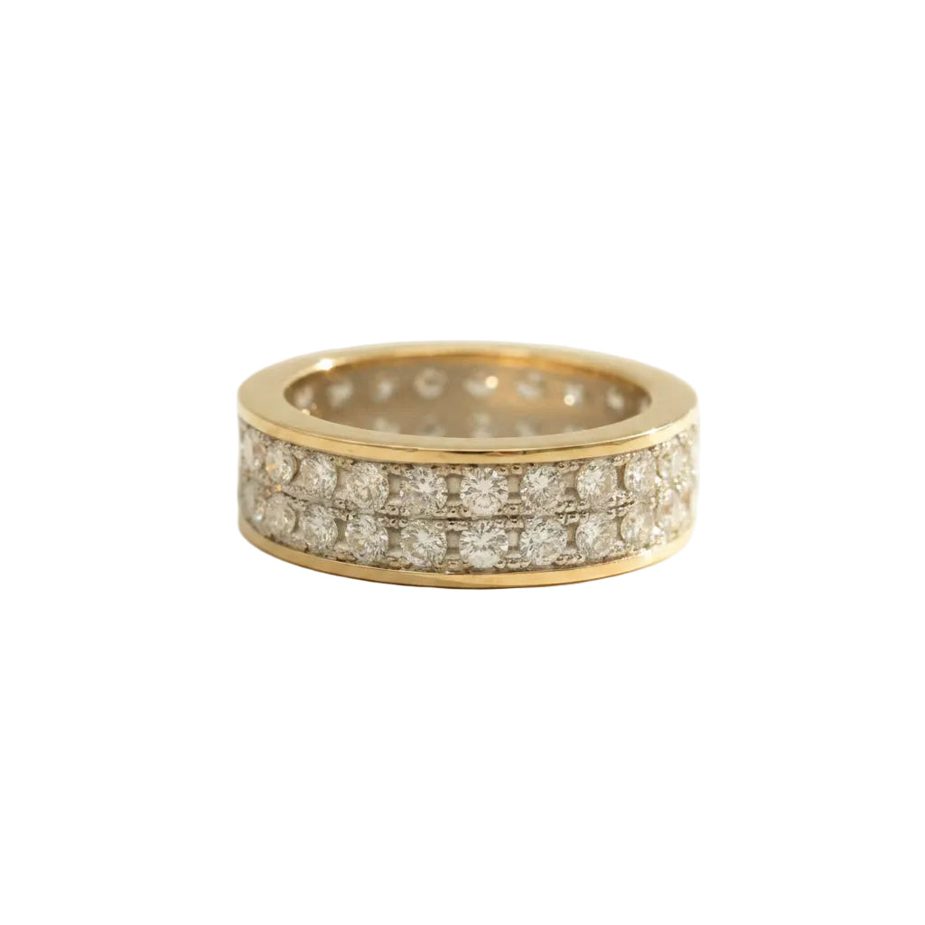 Bague Bandeau en or blanc, or jaune et diamants