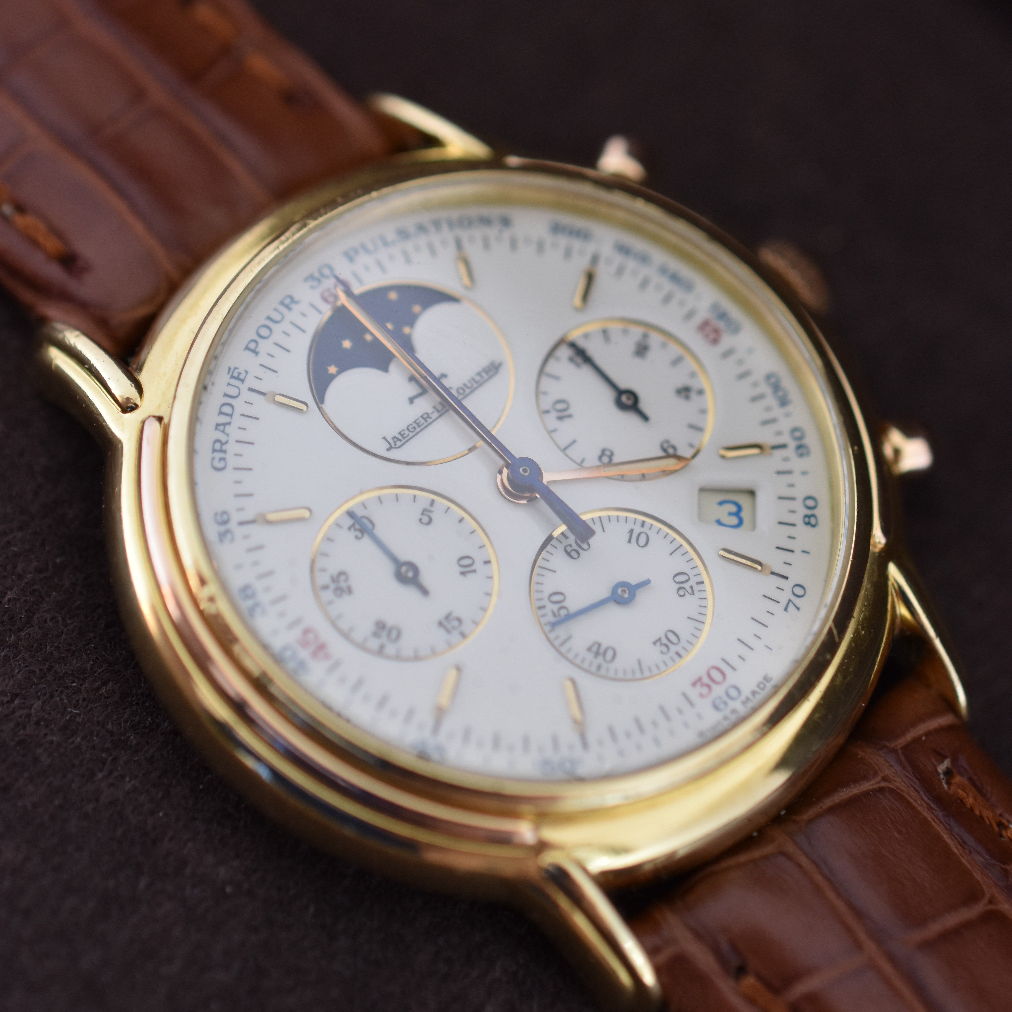 Montre  JAEGER-LECOULTRE Odysseus en or jaune, or rose et cuir