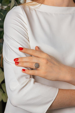 Bague Marguerite Or blanc Diamant