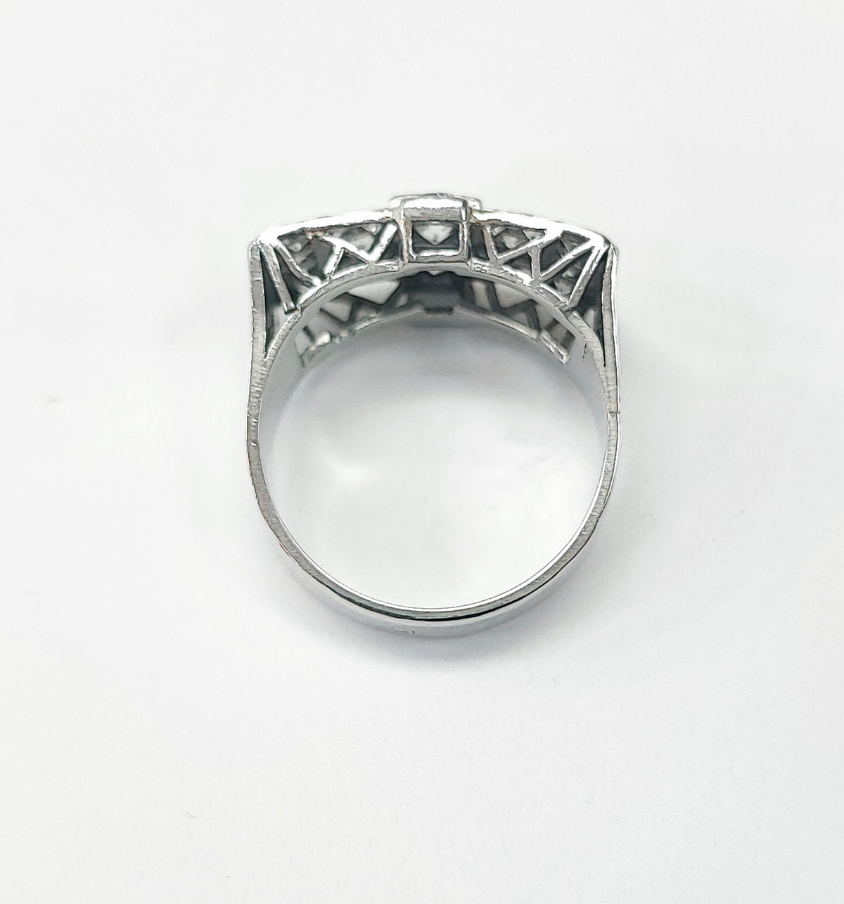 Bague Tank en platine et diamants