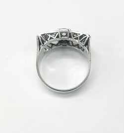 Bague Tank en platine et diamants
