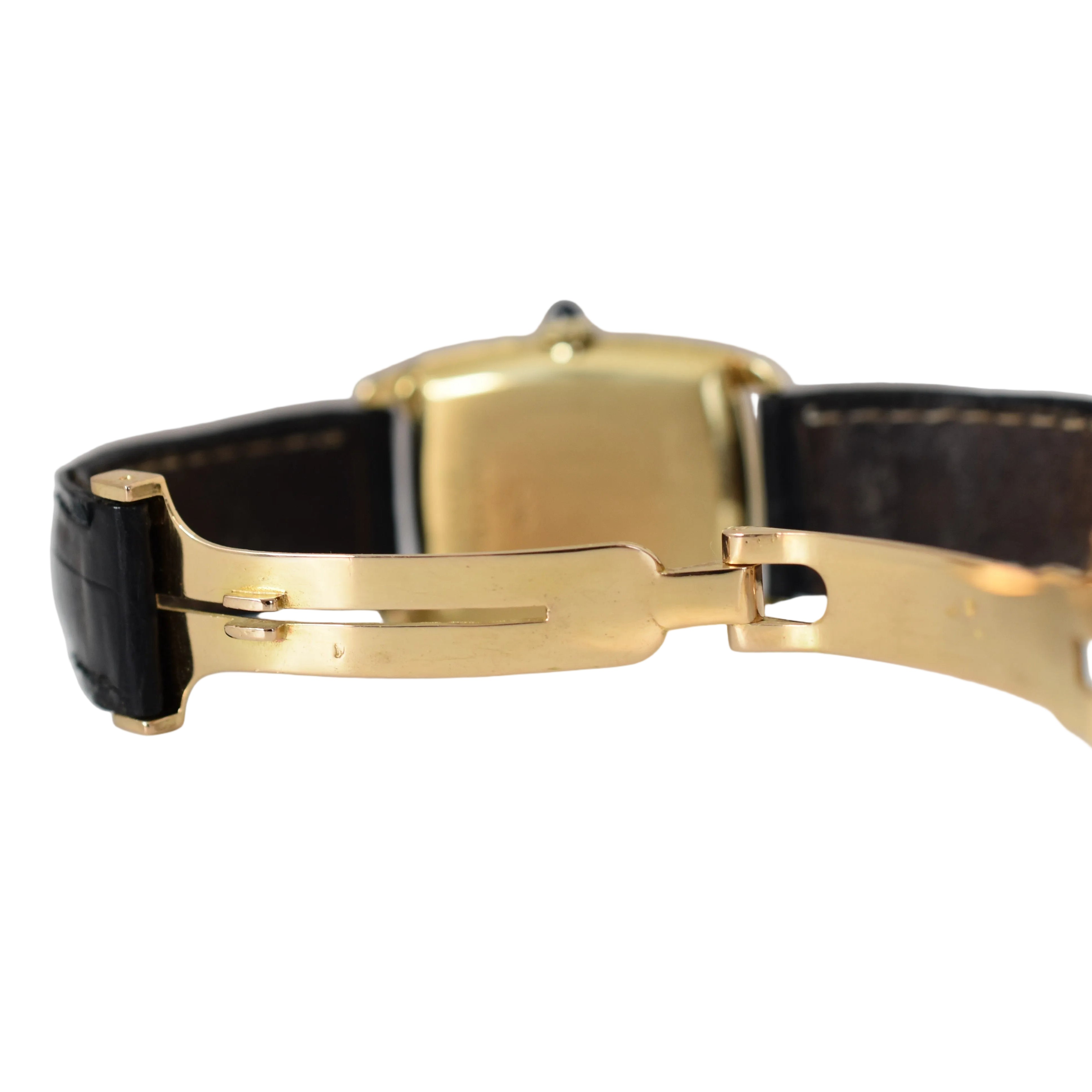 Montre BAUME & MERCIER X VAN CLEEF & ARPELS en or jaune, cuir et saphir