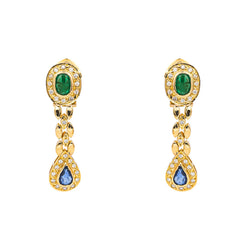 Boucles d'oreilles Or jaune Emeraude