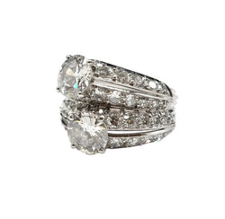 Bague Toi & Moi en platine et diamants